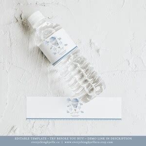 Hot Air Balloon Baby Shower Book Card Editable Blue Boy Hot Etsy