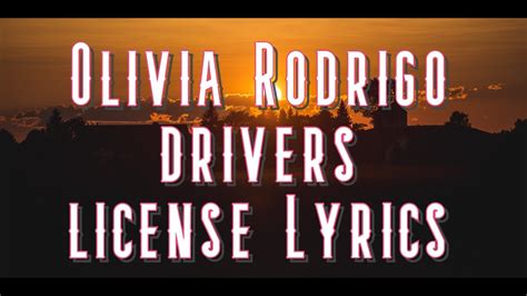 Driver S License Song Lyrics Clean