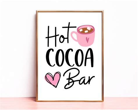 Printable Hot Cocoa Bar Sign Valentines Day Sign Valentines Day Decor Holiday Sign Digital
