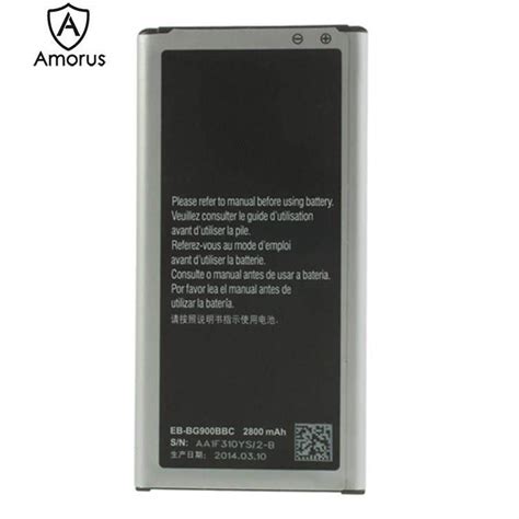 Amorus For Samsung Galaxy S5 G900 3 85v 2800mah Rechargeable Li Ion Battery Encode Eb Bg900bbc