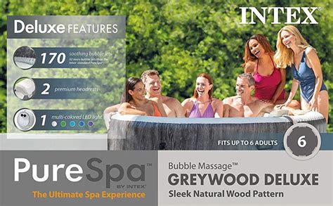 Intex PureSpa Greywood Deluxe Person Round Spa Hot Tubs Depot