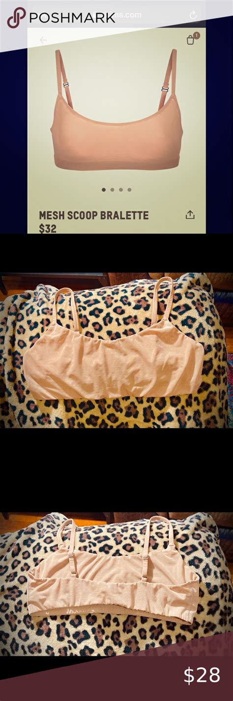 Skims Mesh Bralette In Nude Size Large