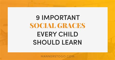 9 Important Social Graces Every Child Should Learn