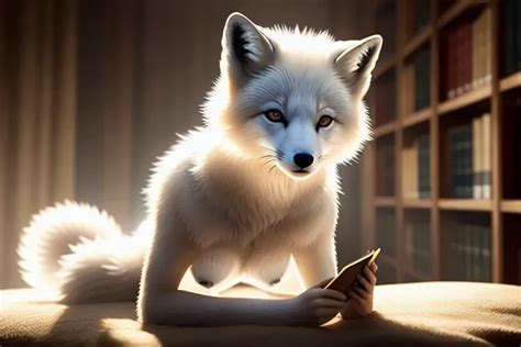 Dopamine Girl A Concept Art Of A Translucent Arctic Fox Spirit Naked