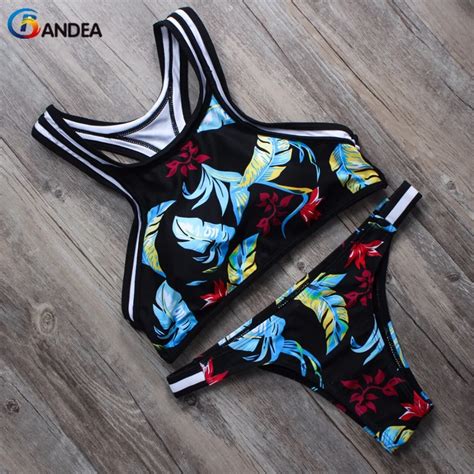 Bandea 2017 New Printed Swimwear Sports Swimsuit Women Bikini Sexy High