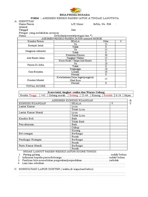 Form Asesmen Resiko Pasien Jatuh Pdf