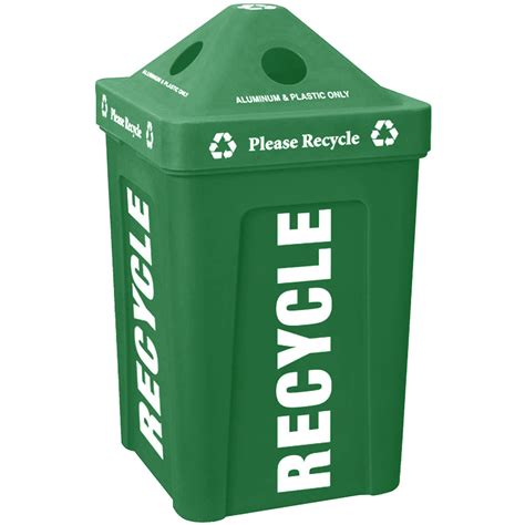 Green Stacking Pyramid Lid Recycle Bin 48 Gallon