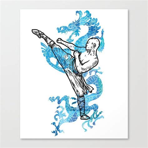 Shaolin Monk Dragon Gift Martial Arts Kung Fu Karate Canvas Print by ...