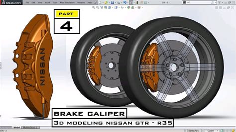 Part 4 Brake Caliper 3D Modeling Nissan GTR R35 Using Solidworks