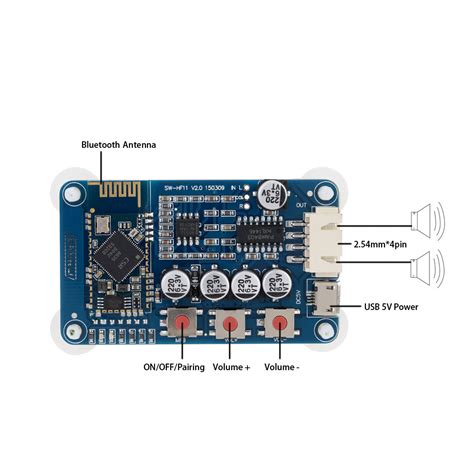 Mini Wireless Power Amplifier Board Bluetooth Audio Receiver Board