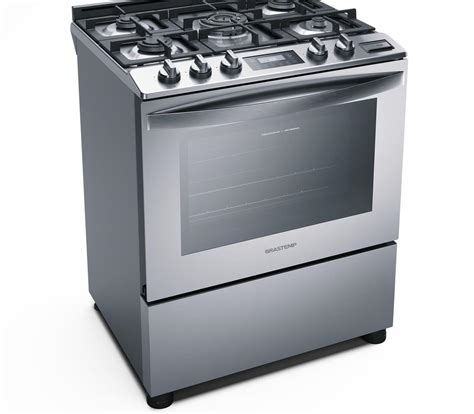 Fogao E Forno Eletrico - Fogão Brastemp 5 Bocas Cor Inox Forno Elétrico Com Convecção E Meat ...