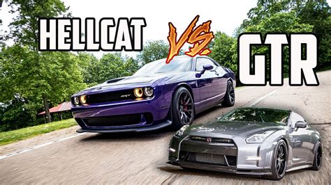 Hellcat Vs Gtr Drag Race Youtube