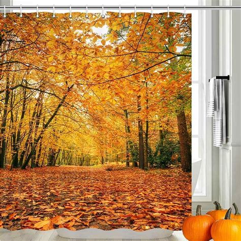 Canessioa Autumn Forest Shower Curtain Fall Landscape