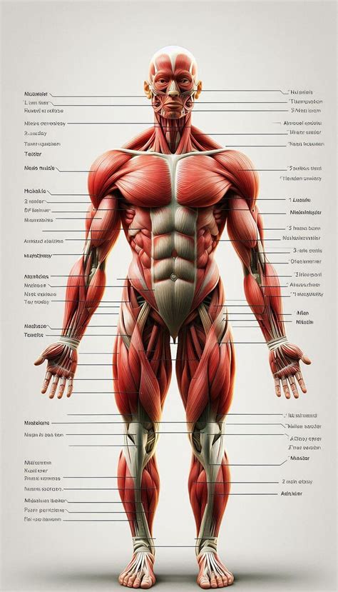 Um Dos Músculos Mais Potentes Do Corpo Humano - Um diagrama dos músculos do corpo | imagem Premium gerada com IA