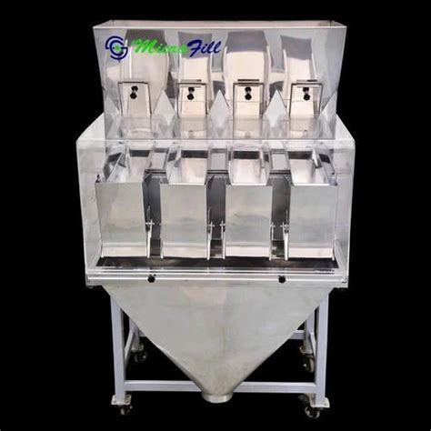 SS 304 Structure Stand Type Namkeen Weigher Machine 4 Head Model