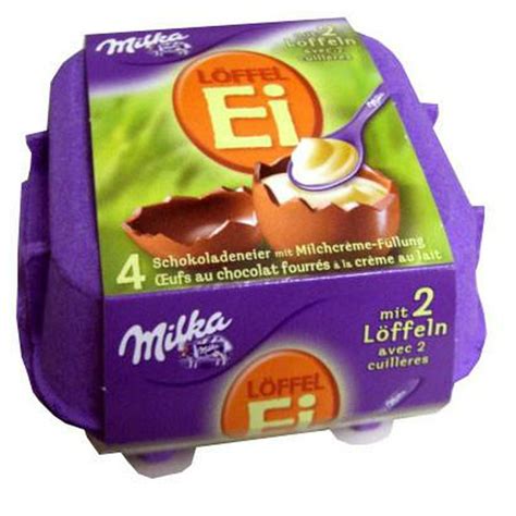Milka LOFFEL Ei, Filled Chocolate Eggs, 4 piece, 136g From Germany ...