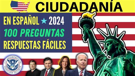 100 PREGUNTAS para la ciudadanía americana en ESPAÑOL 2024 prueba