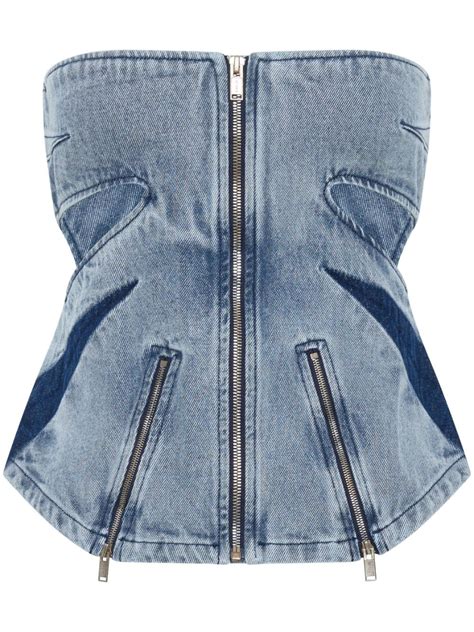 Dion Lee Darted Denim Corset Smart Closet