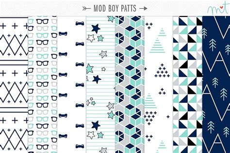 Mod Boy Digital Papers Graphic By Miss Tiina Creative Fabrica