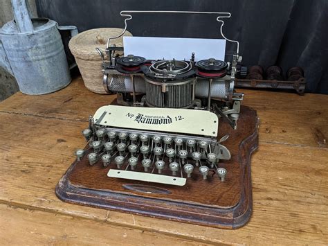 Antique Hammond Typewriter With Wooden Case 1905 Model 12 Etsy