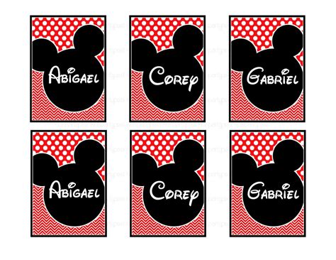 Free Printable Mickey Mouse Name Tags