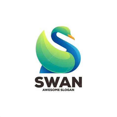 Premium Vector Swan Gradient Logo Design Illustration