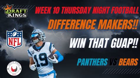 Panthers Vs Bears Thursday Night Football Draftkings Showdown