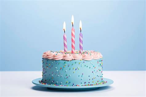 Premium Photo Colourful Birthday Cake With Candles AI Generated