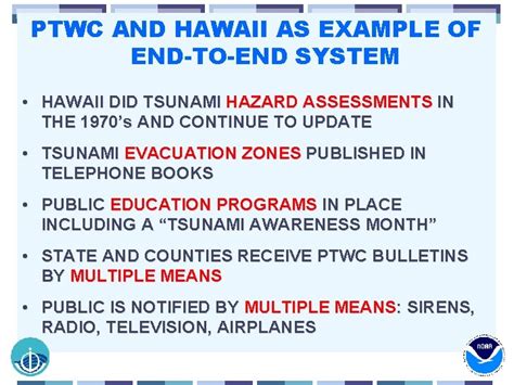 HAWAII TSUNAMI WARNING SYSTEM EMERGENCY RESPONSE and TSUNAMI