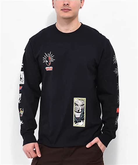 Huf X Spider Man Spidey Sense Black Long Sleeve T Shirt