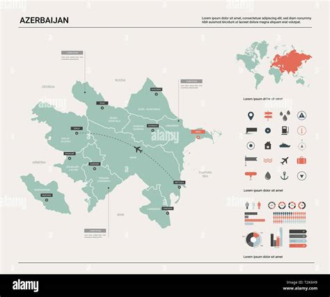 Vector Map Of Azerbaijan High Detailed Country Map With Division