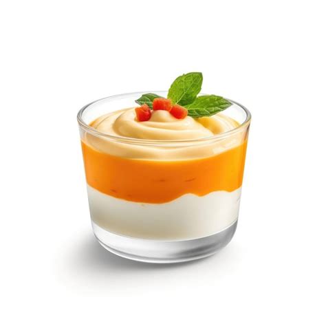 Yogur De Zanahoria Y Yogures Con Fondo Blanco Aislado Foto Premium