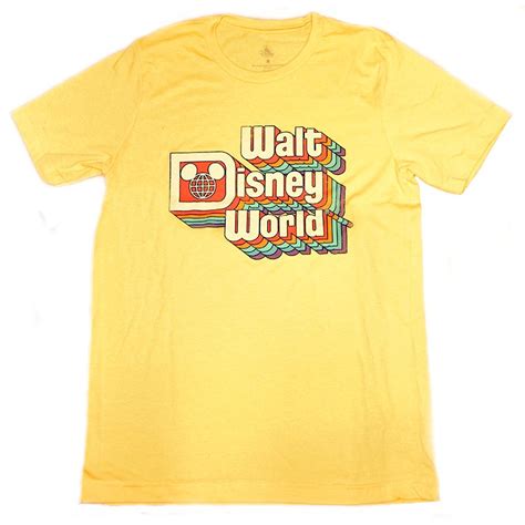 Disney Adult Shirt Retro Walt Disney World Logo Yellow Adulting