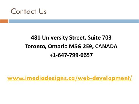 PPT - Web Development Company Toronto Canada - iMedia Designs