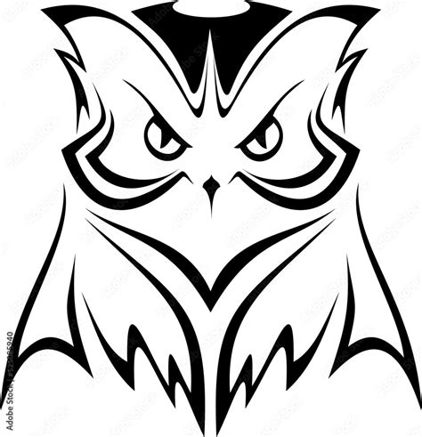 Tribal owl silhouette vector illustration Stock Illustration | Adobe Stock