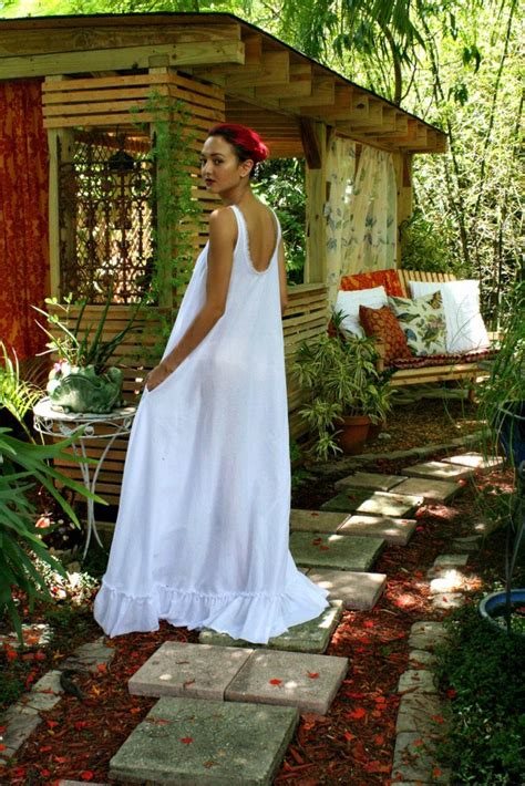 Cotton Nightgown Ruffle White Or Print Cotton Lingerie Etsy