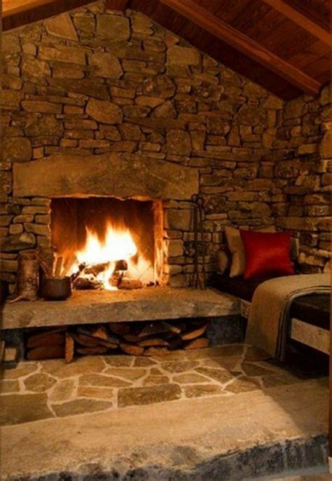 38 Rustic Country Cabins With A Stone Fireplace For A Romantic Get Away