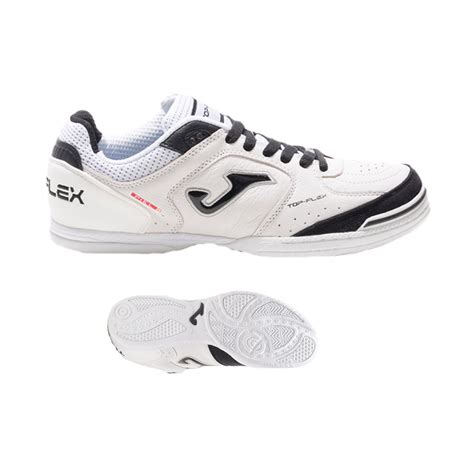 Joma Top Flex 802 Indoor Soccer Shoes White Black SoccerEvolution