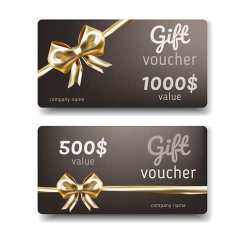 Premium Vector Luxury Gift Voucher Gift Card Certificate With Golden