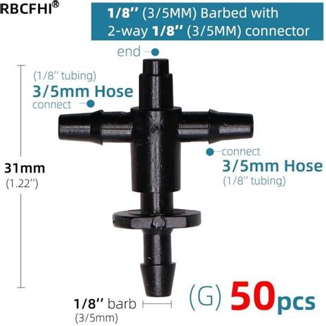 G 50PCS Raccord D arrosage Goutte à goutte Pour Jardin 1 8