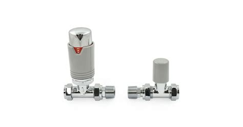 Echo Straight Thermostatic Radiator Valves Silver