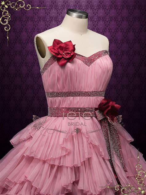 Rose Pink Ball Gown Wedding Dress with Jacket RENATA – ieie