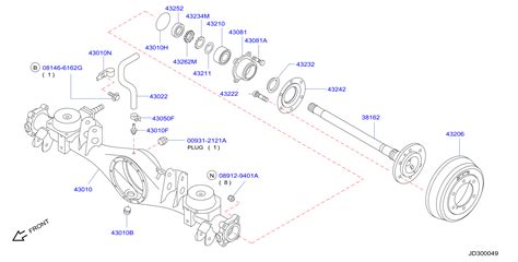 Nissan Pathfinder Drive Axle Shaft Bearing Lock Ring Rear