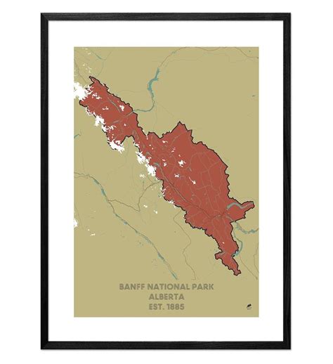 Banff National Park Poster National Park Map Muir Way Banff