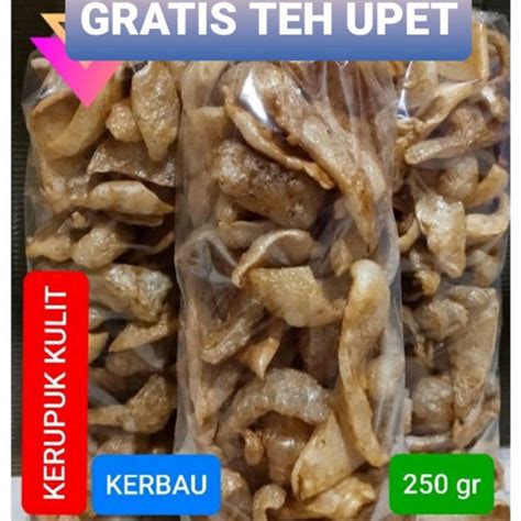 Jual KERUPUK KULIT KERBAU KHAS CIREBON 500 GR GRATIS Teh Upet Kota