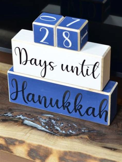 Hanukkah Countdown Calendar Countdown Calendar Stacked Etsy Wooden Calendar Hanukkah