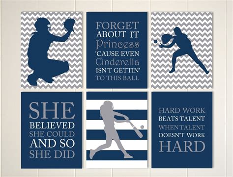 Softball Girls Room Softball Wall Art Girls Sports Art Etsy