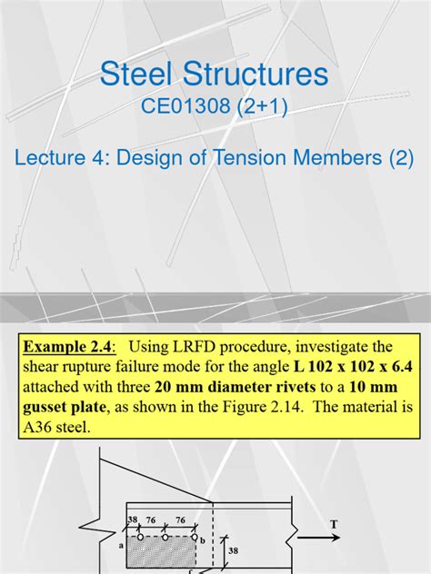 Lecture 3 2 Design Of Tension Members Pdf