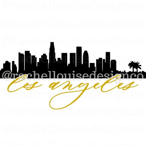 Los Angeles Skyline Svg Dxf Cut File For Cricut And Etsy