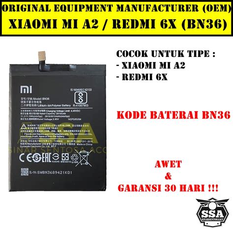 Jual Baterai Xiaomi Redmi X Mi A Bn Redmi X Xiaomi X Mia Xiamia